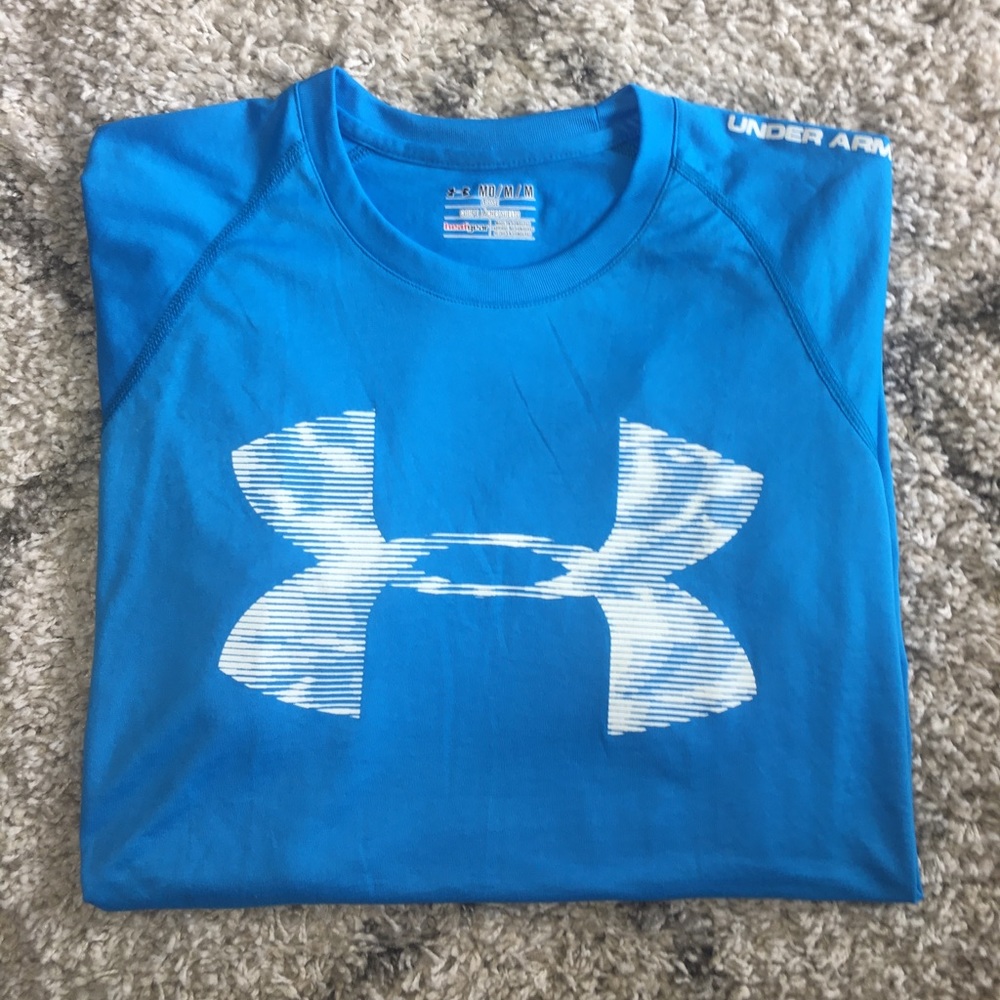 NWT Mens Blue Under Armour Heatgear Loose T-shirt - Picture 2 of 7